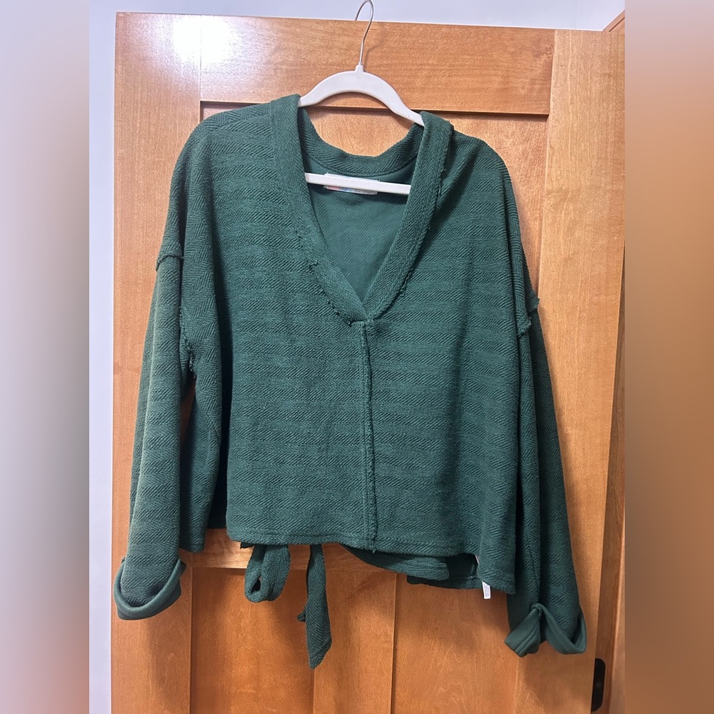 Free People Alyria Solid Pullover - Green - Small - image 4